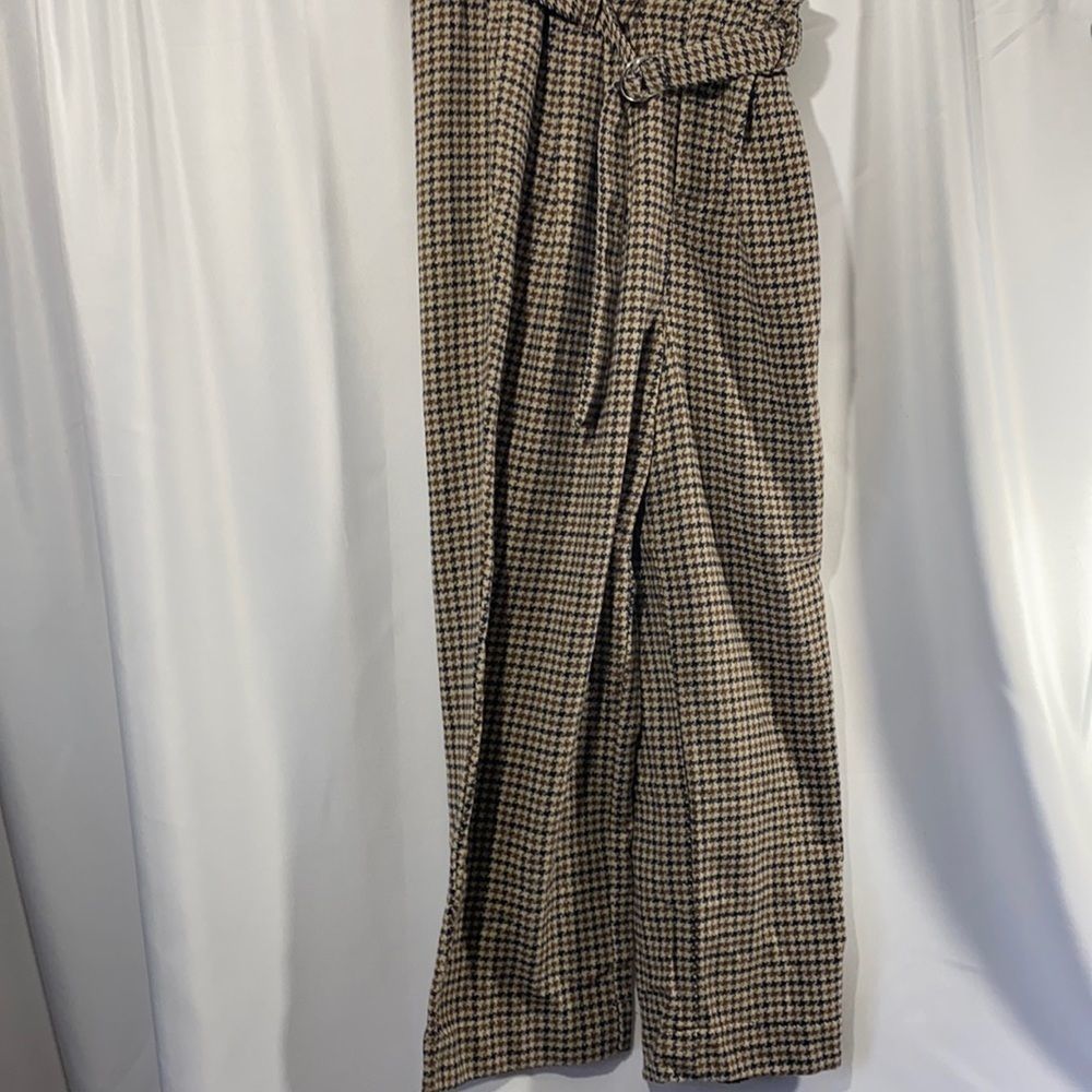 FREE PEOPLE MARYAM HOUNDSTOOTH PAPER-BAG SLACKS - Picture 5 of 15
